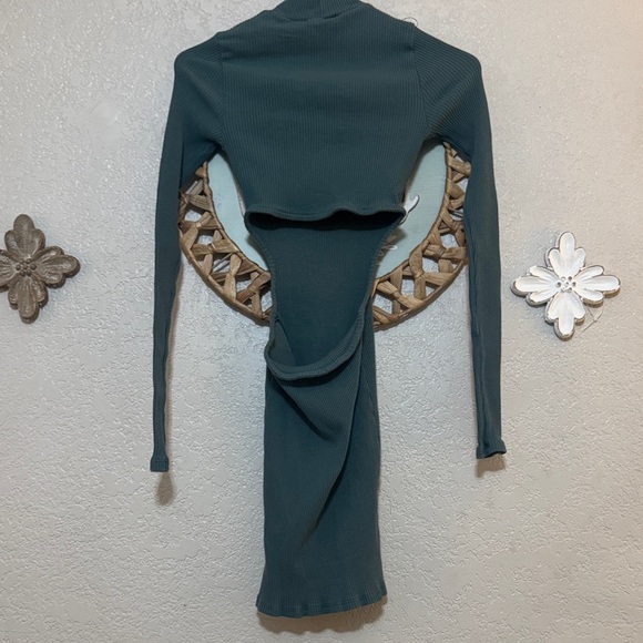 Free People Teal Long Sleeve Dress - Picture 3 of 4